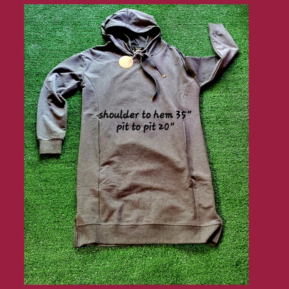 Long Sleeve Fleece Hoodie Tunic - Picture 2 of 10